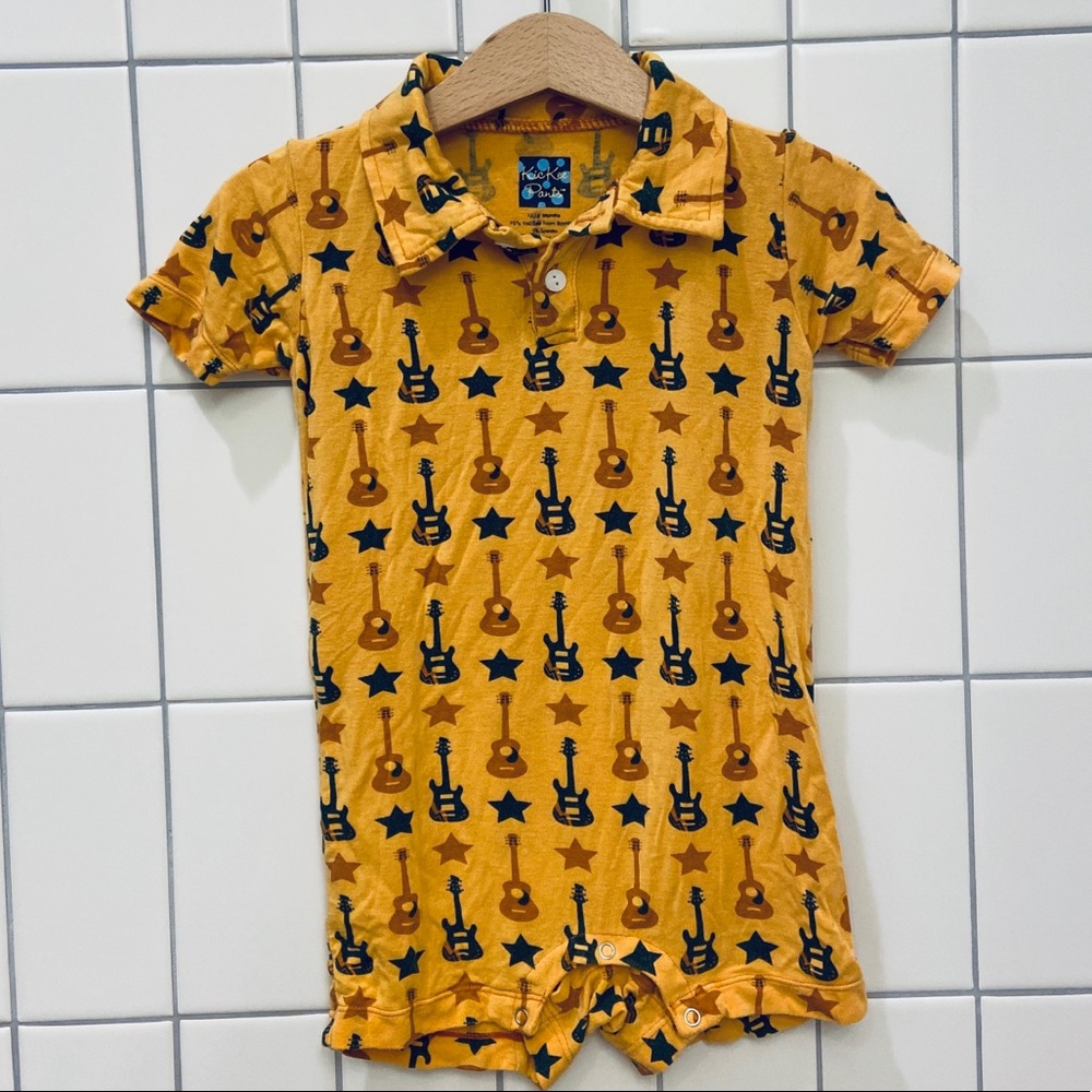 🎸Kickee Pants collared romper, VGUC 12-18 months